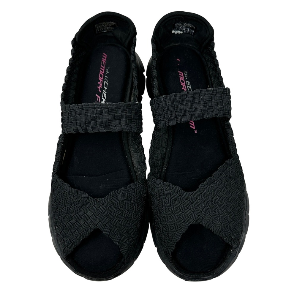 Skechers Womens Black Synergy Woven Mary Jane Shoes 11796‎ Size 8 Comfort Office